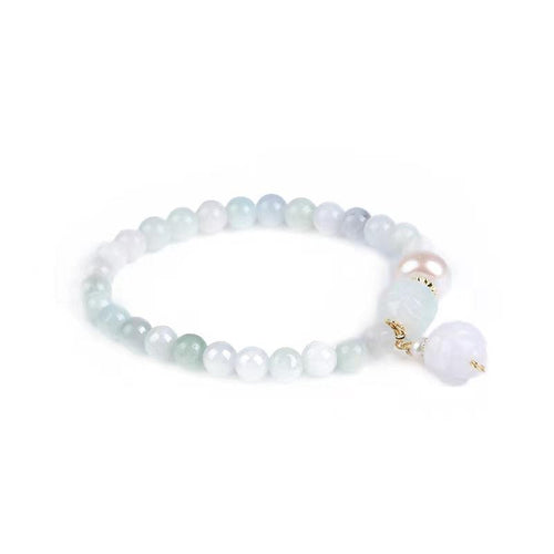 Natural Pearl White Jade Bracelet - FengshuiGallary