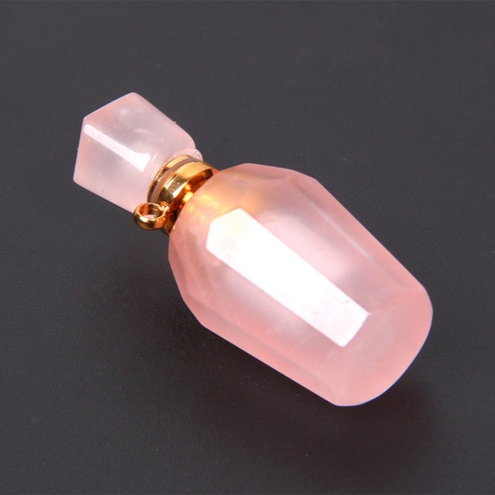 Natural Pink Fluorite Perfume Bottle Healing Pendant - FengshuiGallary