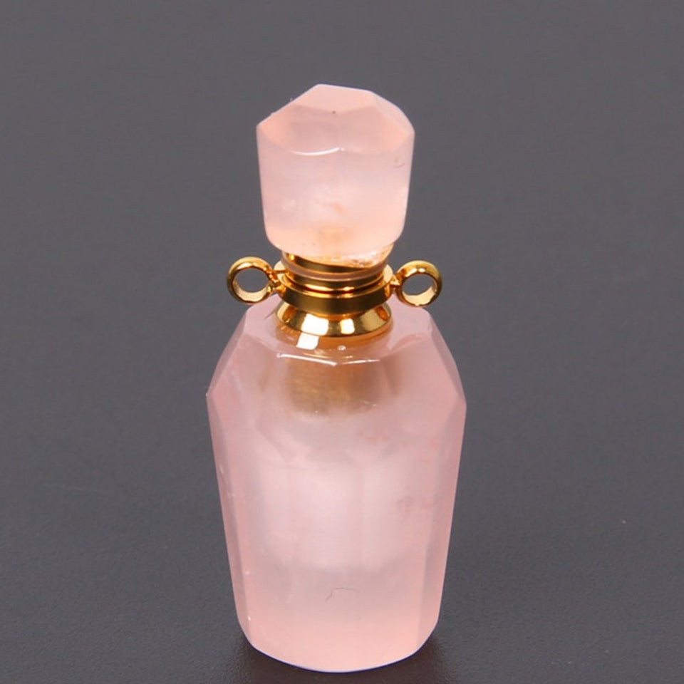 Natural Pink Fluorite Perfume Bottle Healing Pendant - FengshuiGallary