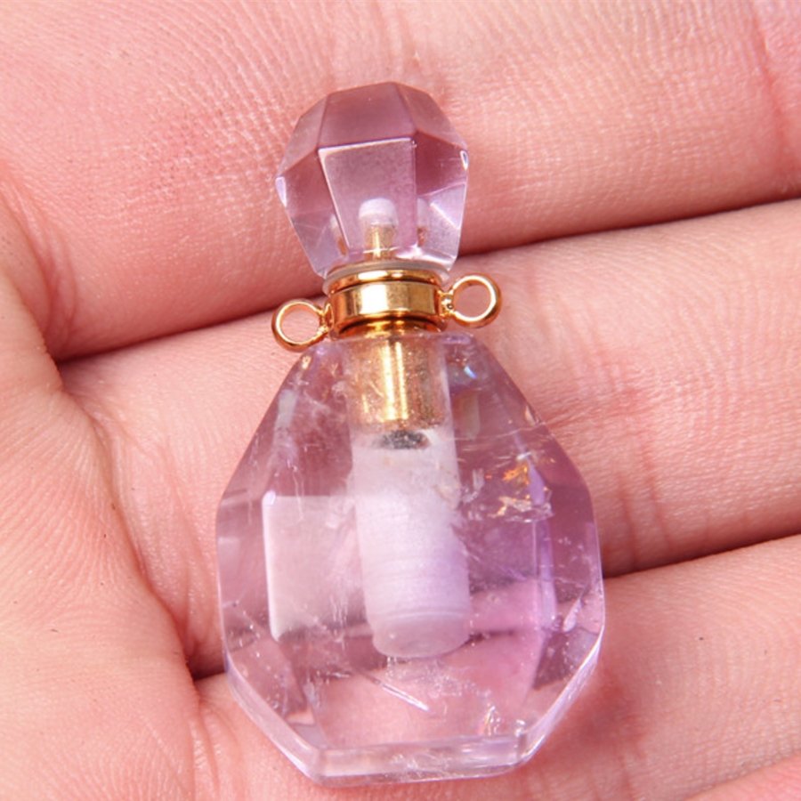 Natural Purple Crystal Perfume Bottle Healing Pendant - FengshuiGallary
