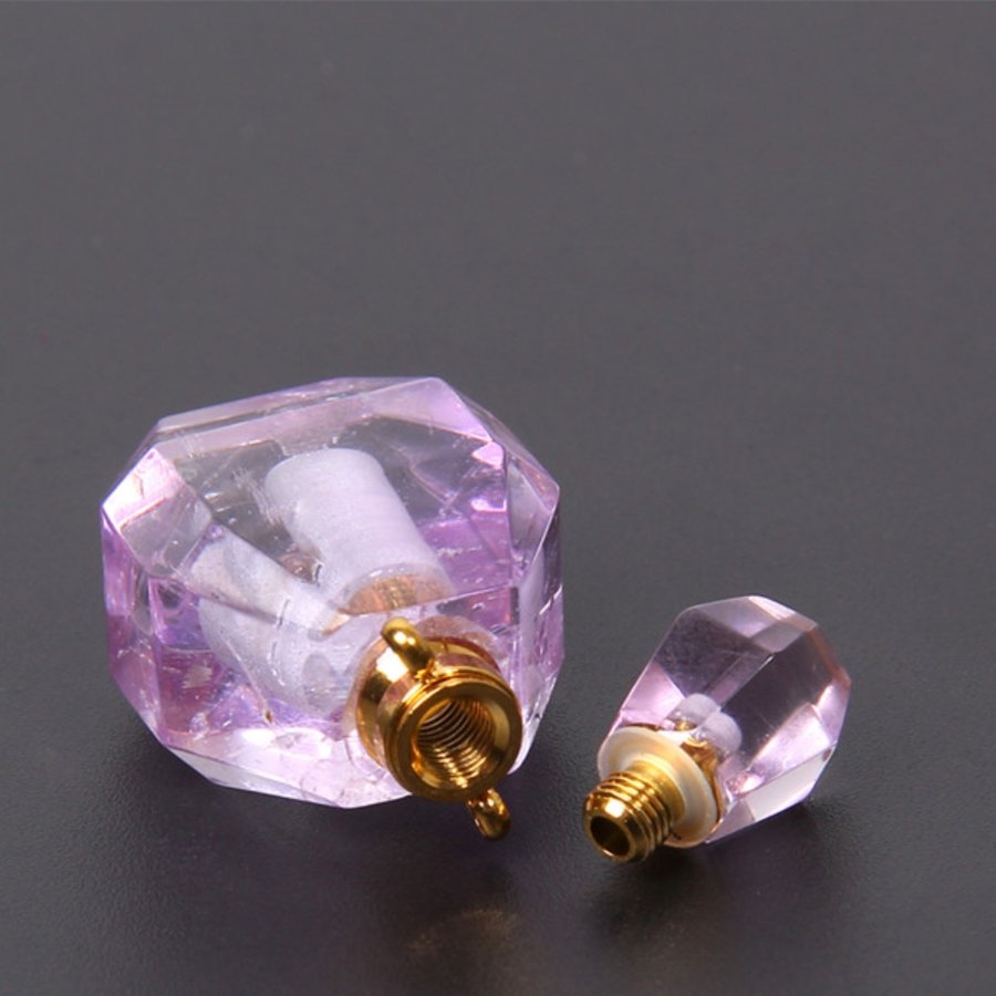 Natural Purple Crystal Perfume Bottle Healing Pendant - FengshuiGallary