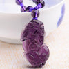 Natural Purple Crystal Pixiu Health & Wealth Pendant Bracelet - FengshuiGallary