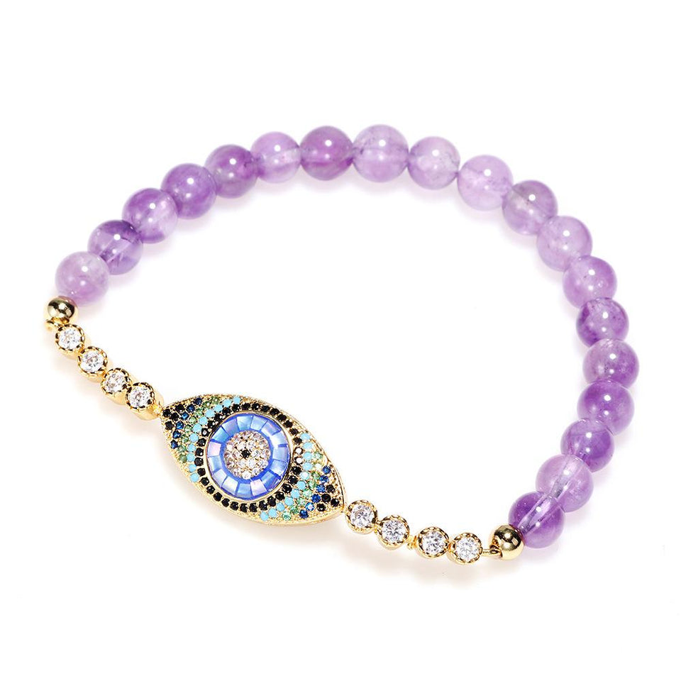 Natural Purple Crystal Protection Bracelet - FengshuiGallary