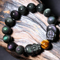 Natural Rainbow Obsidian Double Pixiu Protection Bracelet - FengshuiGallary