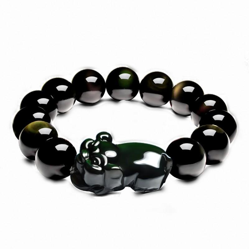 Natural Rainbow Obsidian Pixiu Healing Bracelet - FengshuiGallary