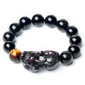 Natural Rainbow Obsidian Pixiu Yellow Tiger`s Eye Bead Protection Bracelet - FengshuiGallary