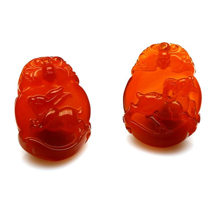 Natural Red Agate 12 Chinese Zodiac Pendant(Your Name Customize) - FengshuiGallary