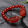 Natural Red Agate Double Pixiu Yellow Tiger Eye Wealth Bracelet - FengshuiGallary