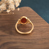 Natural Red Agate Gold Wealth Ring - FengshuiGallary