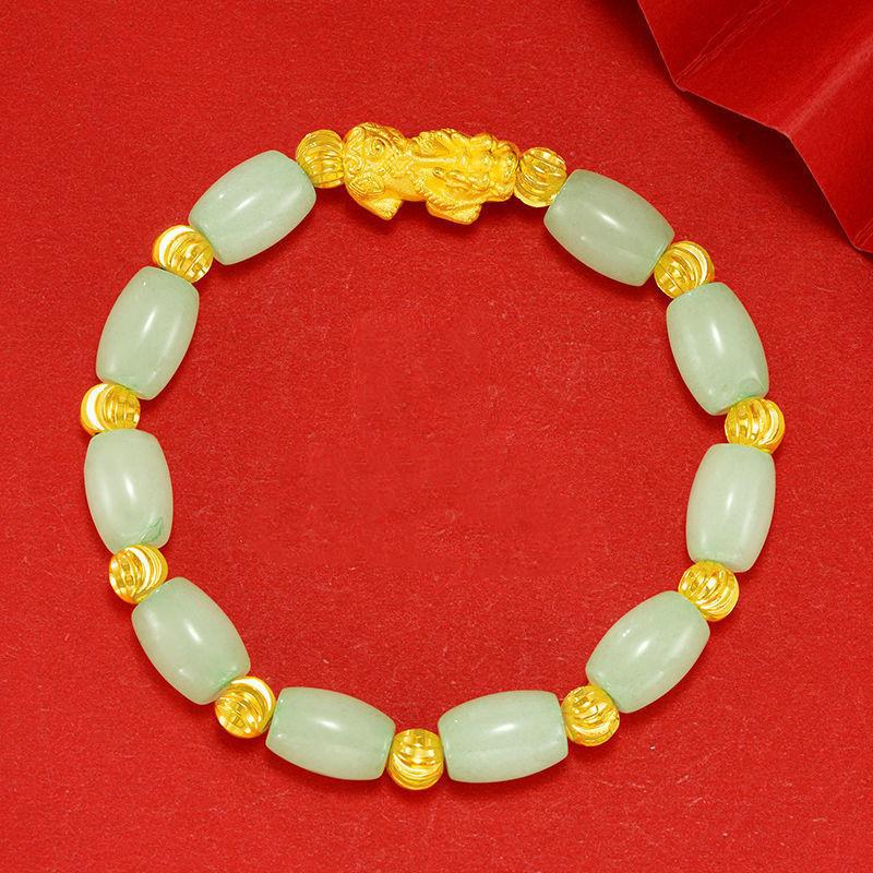 Natural Red Agate Pixiu Goden Beads Wealth Bracelet - FengshuiGallary