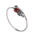 Natural Red Garnet Pixiu 925 Silver Wealth Bangle - FengshuiGallary