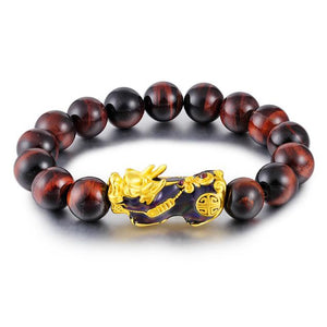 Natural Red Tiger Eye Color Changing Pixiu Protection Bracelet - FengshuiGallary