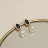 Natural Rhinestone Pearl 925 Silver Stud Earrings - FengshuiGallary