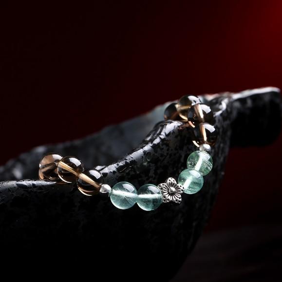 Natural Smoky Crystal Green Fluorite Healing Bracelet - FengshuiGallary
