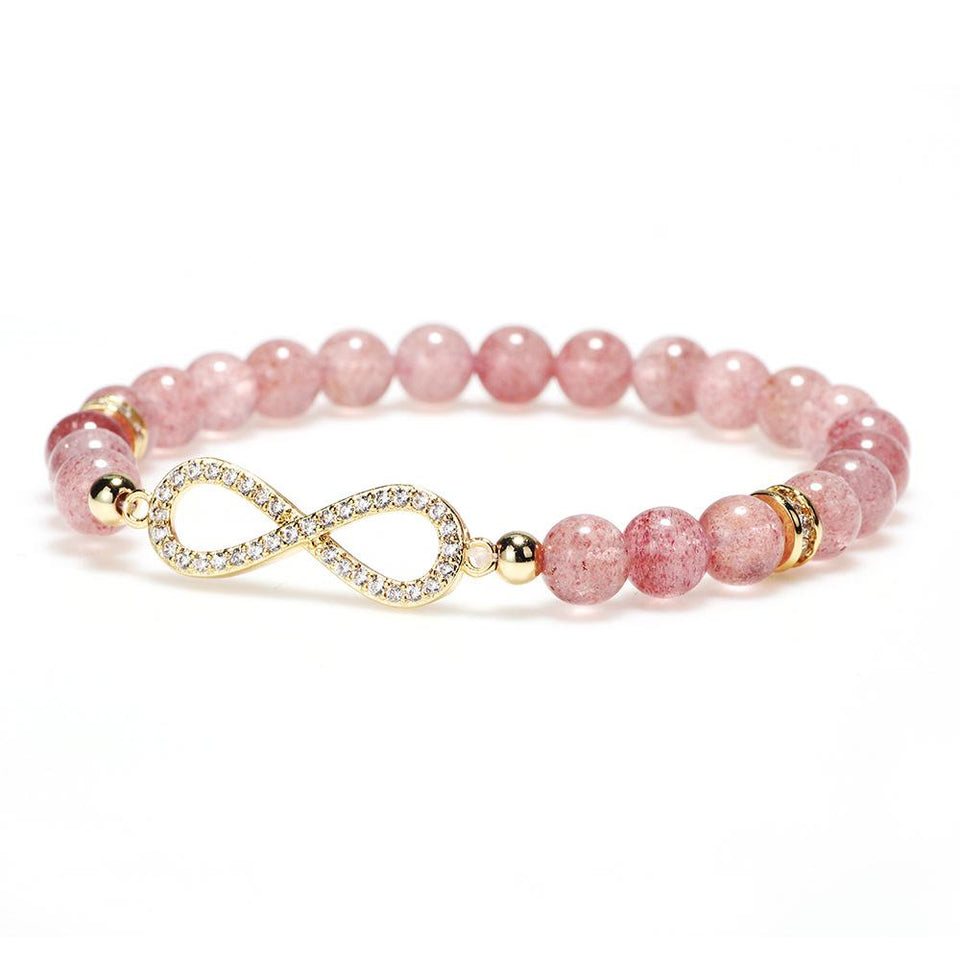 Natural Strawberry Crystal Charm Lucky Bracelet - FengshuiGallary