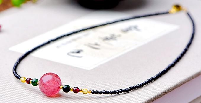 Natural Strawberry Crystal Pendant Necklace - FengshuiGallary