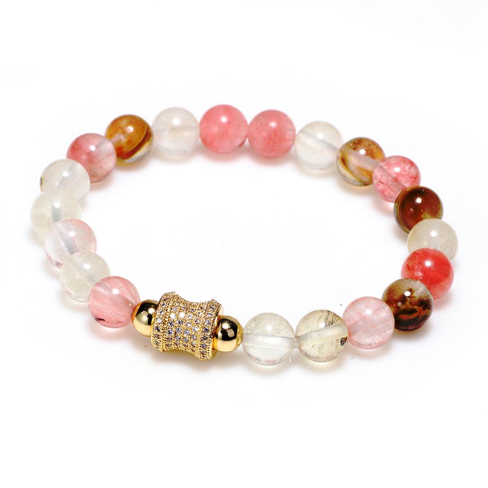Natural Tourmaline Stone Charm Lucky Bracelet(Watermelon Stone) - FengshuiGallary