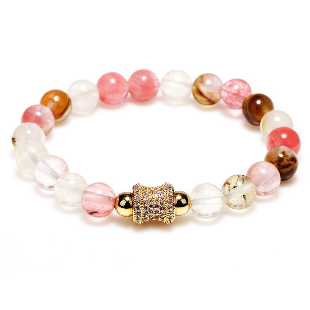 Natural Tourmaline Stone Charm Lucky Bracelet(Watermelon Stone) - FengshuiGallary