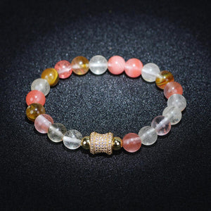 Natural Tourmaline Stone Charm Lucky Bracelet(Watermelon Stone) - FengshuiGallary