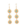 Natural Turquoise Fengshui Coins Wealth Earrings - FengshuiGallary