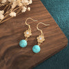 Natural Turquoise Plum Flower Lucky Earring - FengshuiGallary