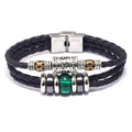 Natural Turquoise Stone Buddha Mantra Leather Healing Bracelet - FengshuiGallary