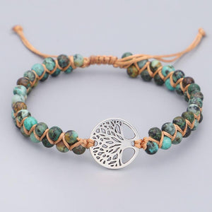 Natural TurquoiseTree Of Life Healing Bracelet - FengshuiGallary
