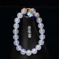Natural White Agate Cloisonne Butterfly Healing Bracelet - FengshuiGallary