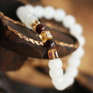 Natural White Chalcedony Positivity Bracelet - FengshuiGallary