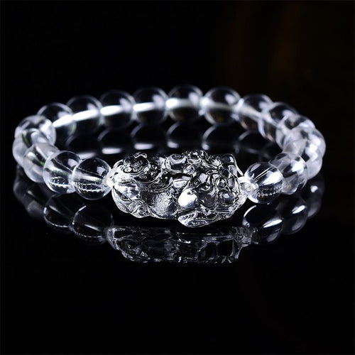 Natural White Crystal Pixiu Positivity Bracelet - FengshuiGallary