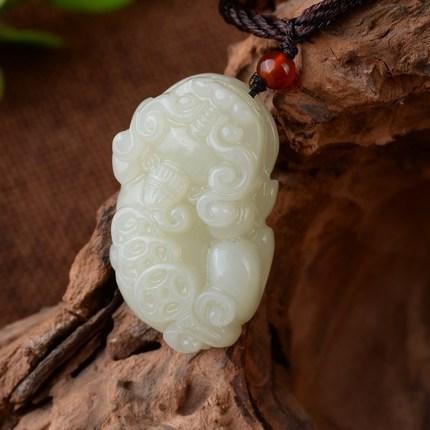 Natural White Jade Pixiu Pendant Healing Necklace - FengshuiGallary