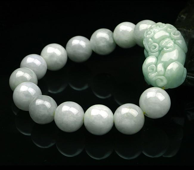 Natural White Jade Pixiu Wealth Bracelet - FengshuiGallary