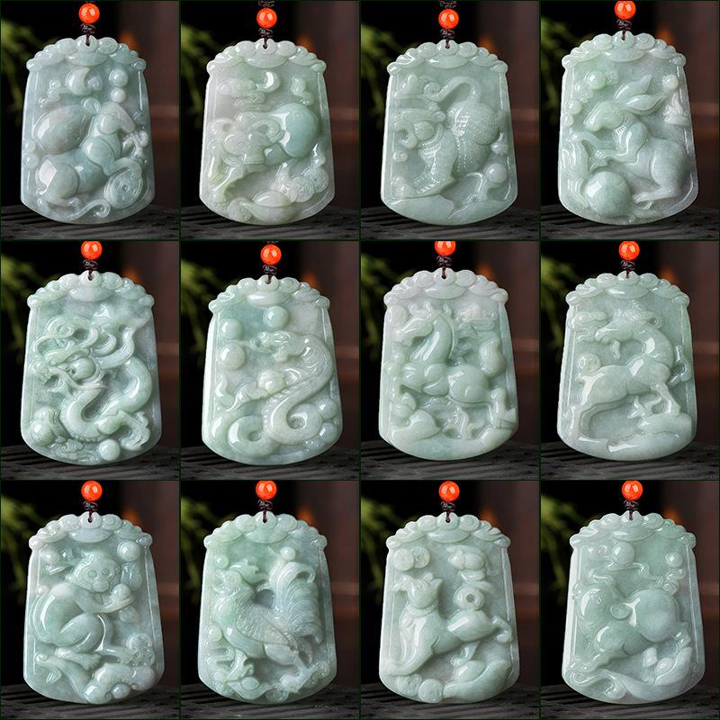 Natural Whithe Jade 12 Chinese Zodiac Lucky Amulet Pendant Necklace - FengshuiGallary