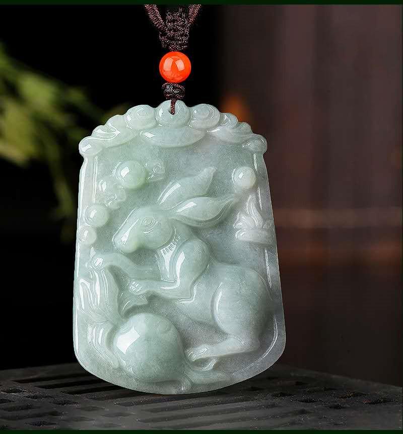 Natural Whithe Jade 12 Chinese Zodiac Lucky Amulet Pendant Necklace - FengshuiGallary