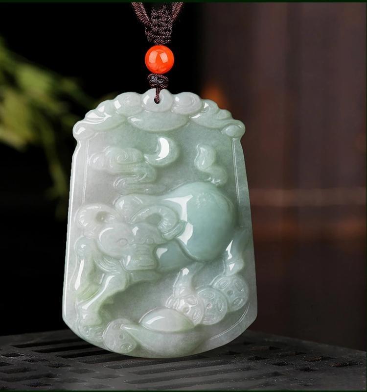 Natural Whithe Jade 12 Chinese Zodiac Lucky Amulet Pendant Necklace - FengshuiGallary