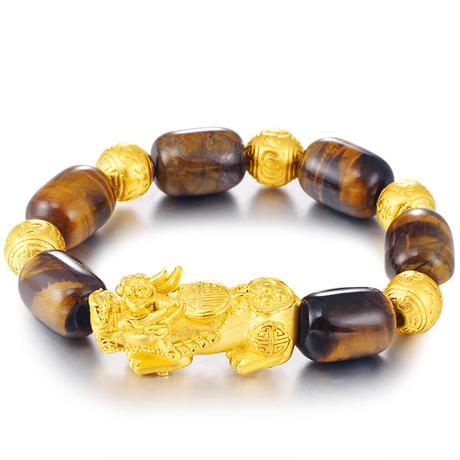 Natural Yellow Tiger Eye Pixiu Wealth Bracelet - FengshuiGallary