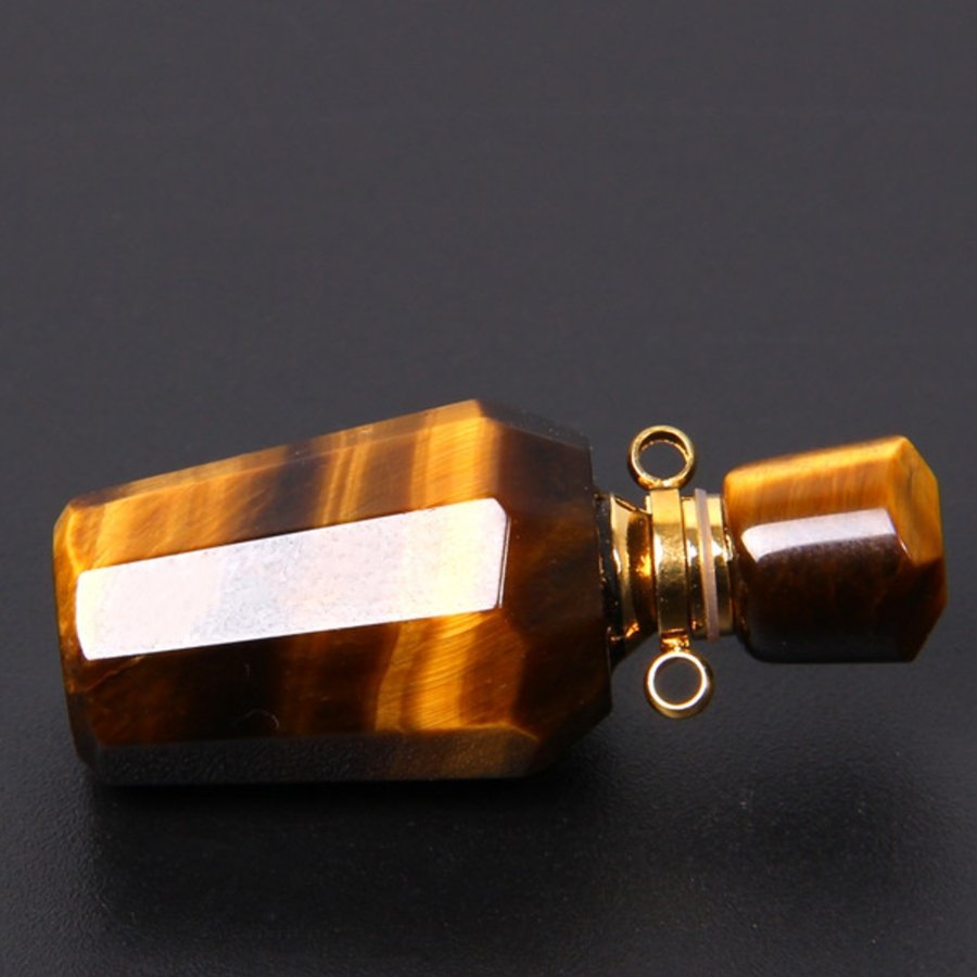 Natural Yellow Tiger`s Eye Perfume Bottle Healing Pendant - FengshuiGallary