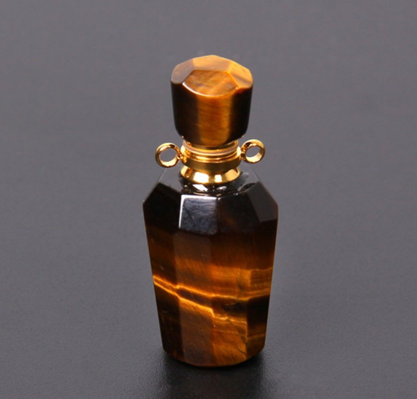 Natural Yellow Tiger`s Eye Perfume Bottle Healing Pendant - FengshuiGallary