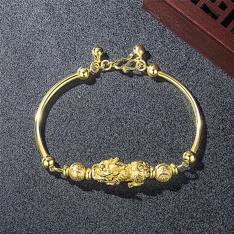 New Edition Gold Pixiu Fortune Bangle - FengshuiGallary