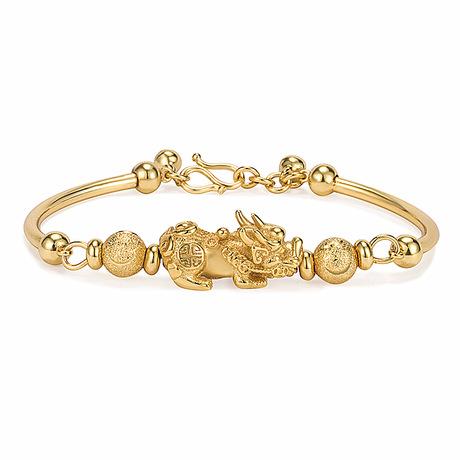 New Edition Gold Pixiu Fortune Bangle - FengshuiGallary