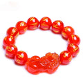 New Edition Red Agate Lucky Pixiu Wealth Bracelet（Six Ture Words） - FengshuiGallary
