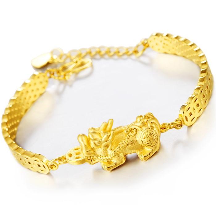 New Edtion Gold Fengshui Lucky Coin Pixiu Wealth Bracelet - FengshuiGallary