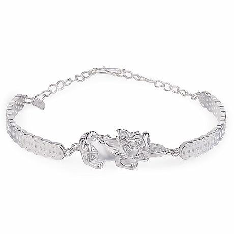 New Edtion Silver Fengshui Lucky Coin Pixiu Wealth Bracelet - FengshuiGallary