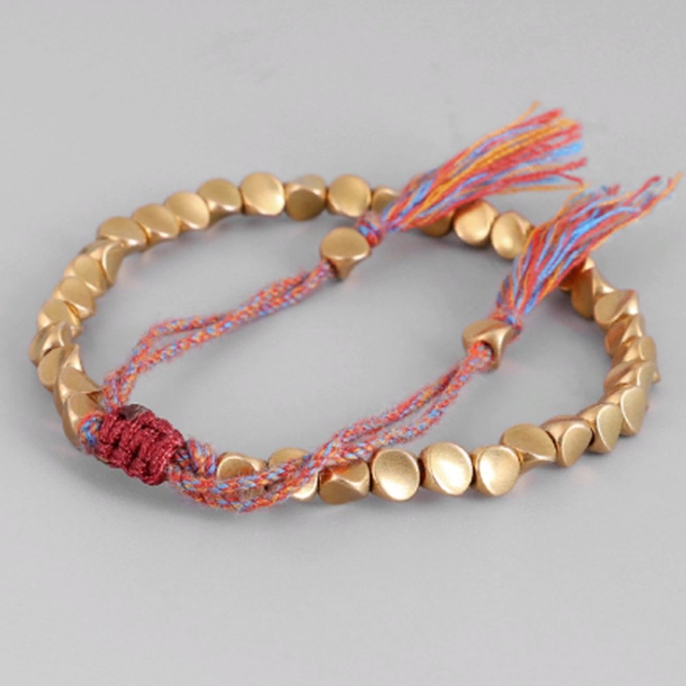 New Handmade Tibetan Buddhist Copper Beads Lucky Rope Bracelet - FengshuiGallary