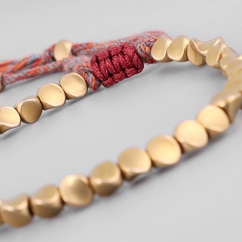 New Handmade Tibetan Buddhist Copper Beads Lucky Rope Bracelet - FengshuiGallary