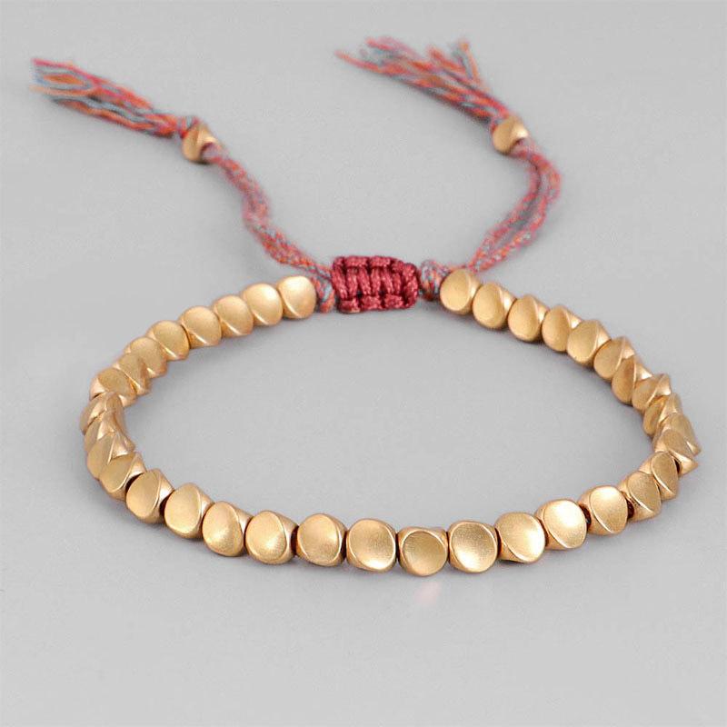 New Handmade Tibetan Buddhist Copper Beads Lucky Rope Bracelet - FengshuiGallary