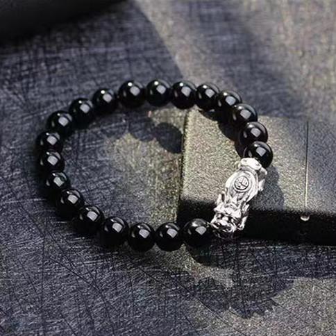 Obsidian Bracelet-Black Obsidian Wealth Pixiu - FengshuiGallary