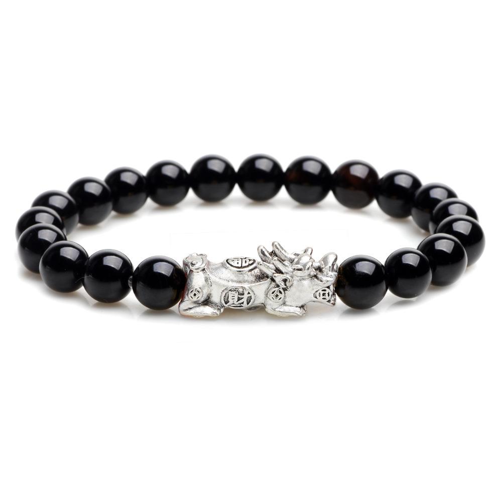 Obsidian Bracelet-Black Obsidian Wealth Pixiu - FengshuiGallary