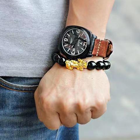 Obsidian Bracelet-Black Obsidian Wealth Pixiu - FengshuiGallary