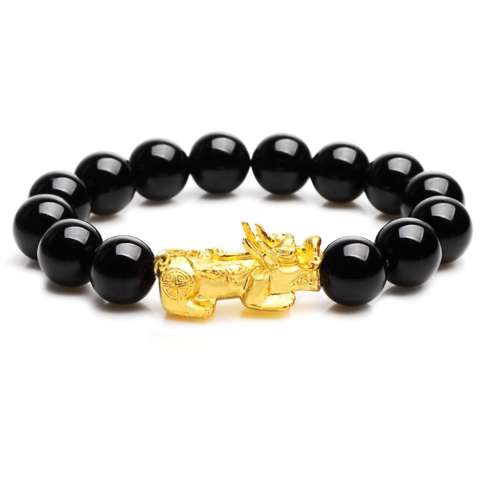 Obsidian Bracelet-Black Obsidian Wealth Pixiu - FengshuiGallary